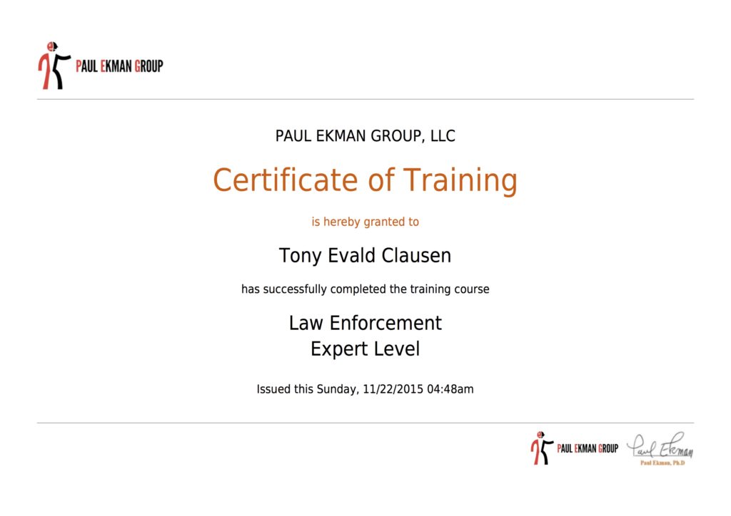 Law enforcement Diplom Tony Evald Clausen