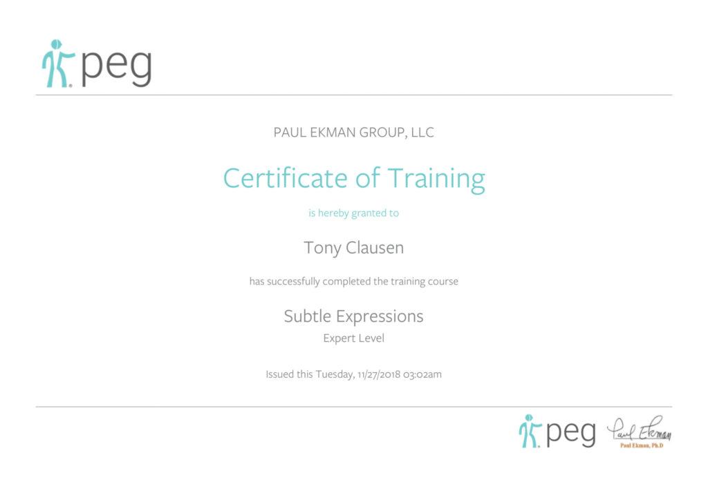 Mikromimik subtle Diplom Tony Evald Clausen